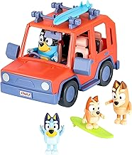 Bluey Heeler 4WD Family Toddler Toy Car with 4 Figures, Surfboards and Sticker Sheet, Pretend Play, Bluey Toys for Kids Ages 3+, Amazon Exclusive