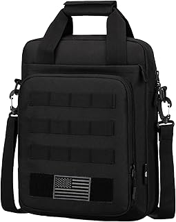 ZHIERNA Tactical Messenger Bag, Tactical Briefcase Laptop Bag Heavy Duty MOLLE Shoulder Pack Handbag for Men(Patch Included)
