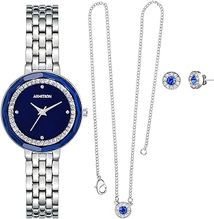 Armitron Women's Genuine Crystal Accented Bracelet Watch and Jewelry Set, 75-5796