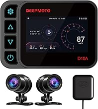 Motorcycle Dash Cam with 1080P Dual HD Camera, Waterproof and 3" IPS Screen Driving Recorder of DeepMoto D10A, Built in GPS WiFi, with Loop Recording and Parking Guard Function