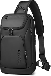 hk Sling Bag for Man, Waterproof Utility Crossbody Bag with Anti-theft Pocket for Men, Sling Backpack for Daily Commute, Work, College, 14 *