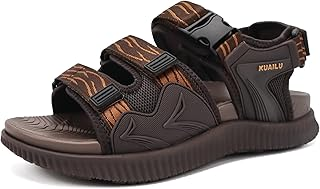 KuaiLu Mens Hiking Sandals with Arch Support Orthopedic Walking Recovery Sandals for Plantar Fasciitis Open Toe Summer Athletic Sport