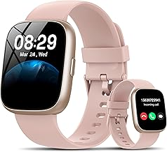 Smart Watch with Alexa Built-in, 1.83" HD Touchscreen Fitness Tracker with Bluetooth Calling, Fitness Watch with Heart Rate/Sleep Monitor/120+ Sports, IP68 Waterproof Smartwatch for Android iOS, Pink