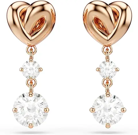 SWAROVSKI Lifelong Heart Necklace, Earrings, and Bracelet Crystal Jewelry Collection, Rose Gold & Rhodium Tone Finish