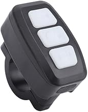 Electronic Bluetooth Media Remote Control Car Bike Motorcycle Steering Wheel Music Rechargeable Cycling Phone Remote for iOS or Android with Mount (White)