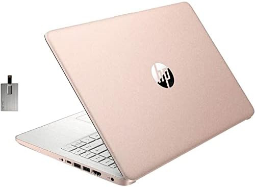2021 HP Stream 14 HD Laptop Computer， Intel Celeron N4020 Processor， 4GB RAM， 64GB eMMC， HD Audio， HD Webcam， Intel UHD Graphics 600， 1 Year Office， HDMI， Win 10 S， Rose Gold， 32GB SnowBell USB Card