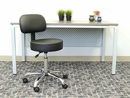 Boss Office Products Be Well Medical Spa Stool with Back in Black