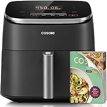 Cosori 9-in-1 TurboBlaze Air Fryer 6 Qt, Premium Ceramic Coating, 90°–450°F, Precise Heating for Even Results, Air Fry, Roast, Bake, Broil, Dry, Frozen, Proof, Reheat, Keep Warm, 120V, Dark Gray