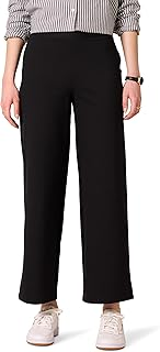 Rakuten Essentials Women's Dressy Cropped Wide Leg Pull-On Pants