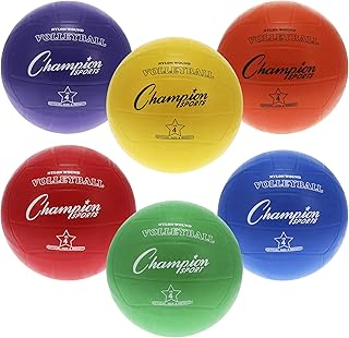 Champion Sports® Rubber Volleyballs – Official Size, Durable for Indoor & Outdoor Use, Premium Equipment for Beginners and