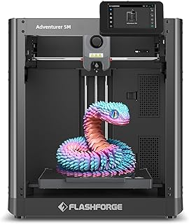 FLASHFORGE Adventurer 5M 3D Printer with Fully Auto Leveling, Max 600mm/s High Speed Printing, 280°C Direct Extruder with 3S Detachable