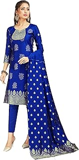 Pakistani Women's Readymade Dress Banarasi Art Silk Woven Salwar Kameez Silk Dupatta Stitched Suit